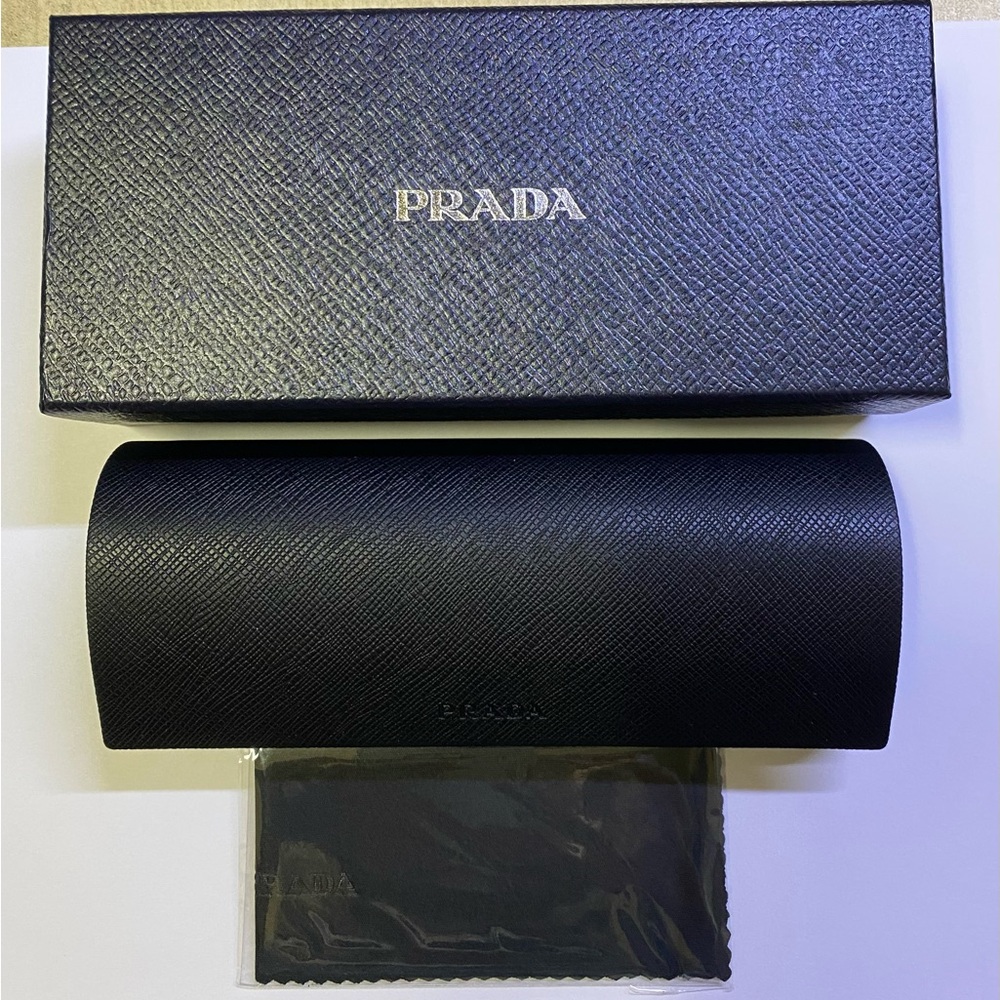 Prada Black Eyewear Case with Box and Cloth
